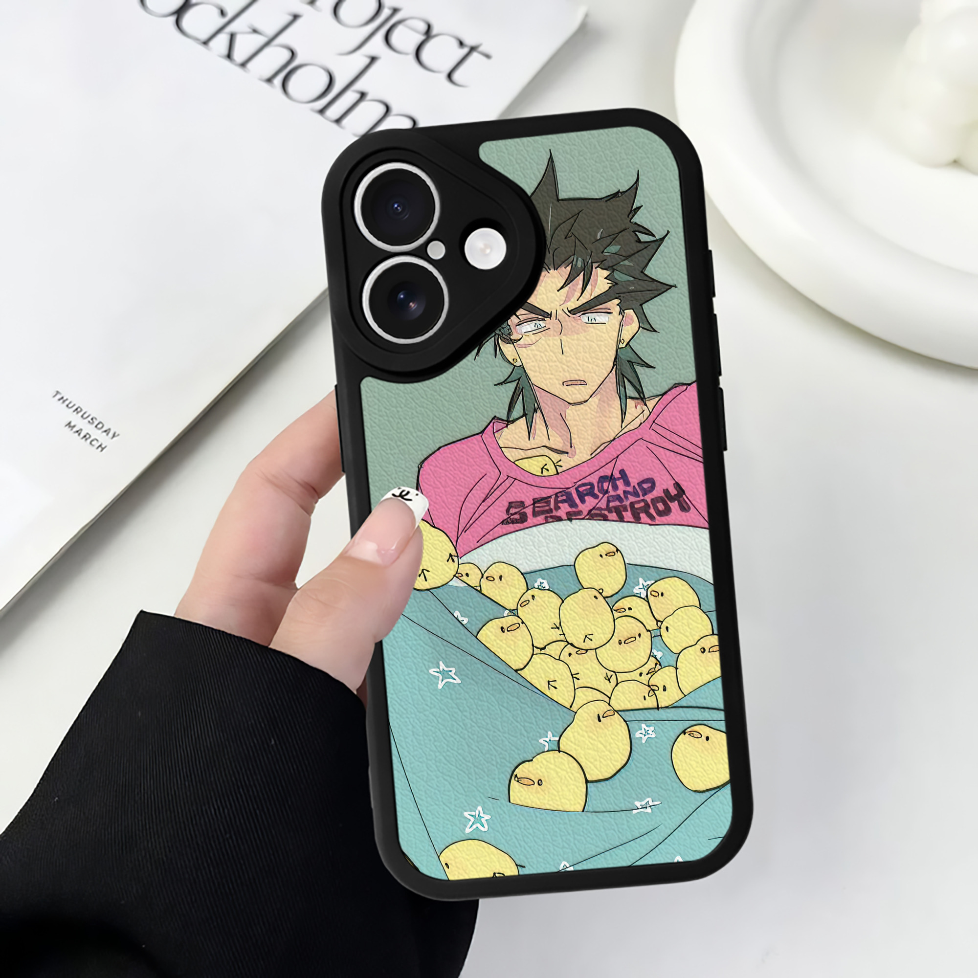 （画像用） ジョジョの奇妙な冒険 JoJo's Bizarre Adventure 【iPhone 16シリーズ対応】シリコンスマホケース（レザー調） 材質：シリコン